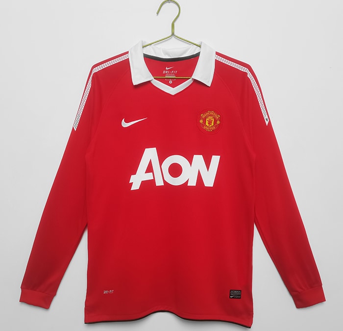 Manchester United 10/11 Home Retro Shirt - Long Sleeve